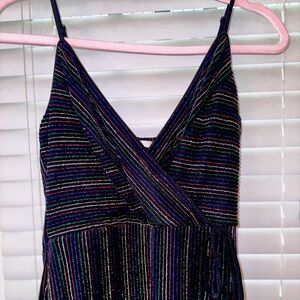 Sparkly Mini Faux Wrap Dress